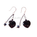 Fashion Black Heart Stone Earring